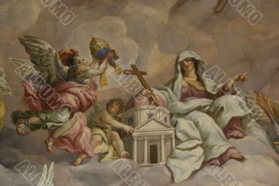 Virgin Mary with a cross