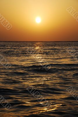 waves in the sunset