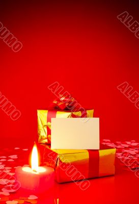 Two presents and blank card