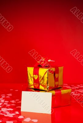 Two presents and blank card
