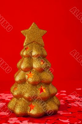 Golden evergreen tree