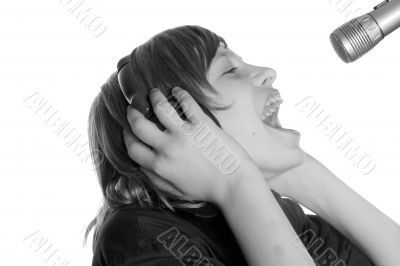 teenager in ear-phones