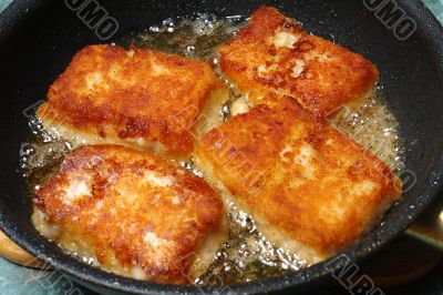slices of roast fish
