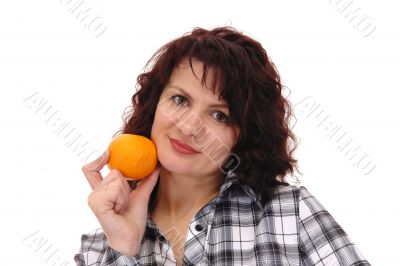 woman with orange