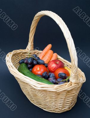 Vegetables and fruits in a basket