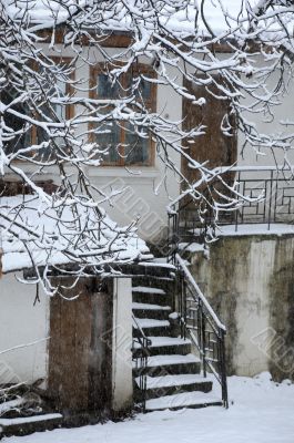 Part of Old White House in the Winter