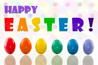 Easter eggs with bokeh background