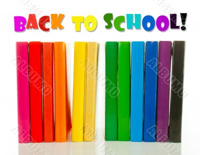 Row of colorful books - Back to school concept