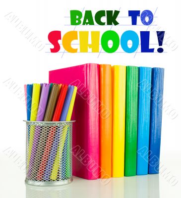 Row of colorful books - Back to school concept