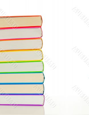 Stacks of colorful books - library concept