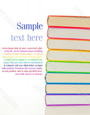 Stacks of colorful books - library concept