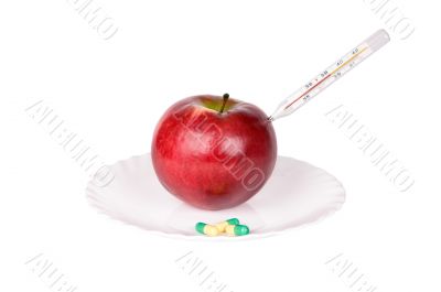 apple with thermometer