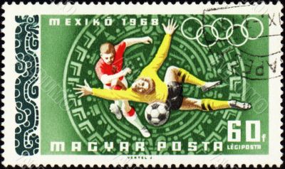 Football on post stamp