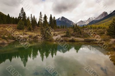 beautiful lake in Jonston canyon