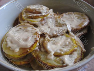 Dish from fried squash