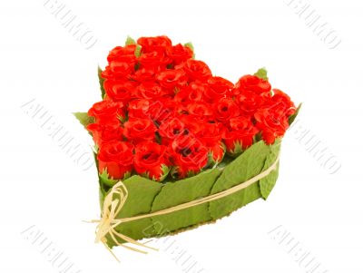 Heart shaped bouquet of roses