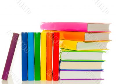 Heap of colorful books - library concept