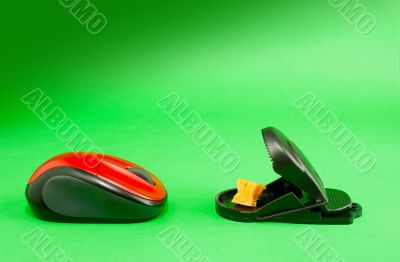 Computer mouse with a mousetrap