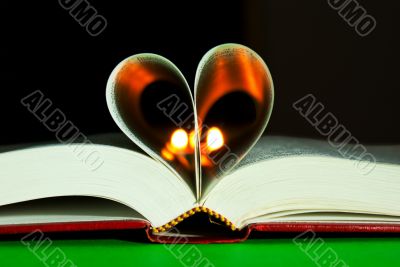 Open book laying on the table