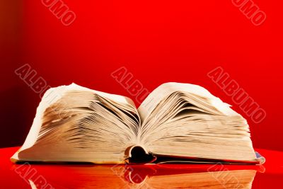 Open book laying on the table