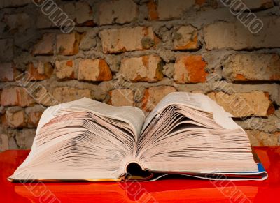 Open book laying on the table