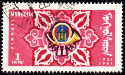 Post horn on stamp