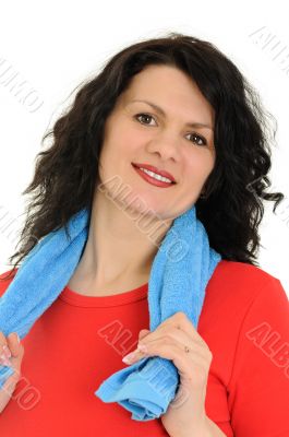 woman with towel