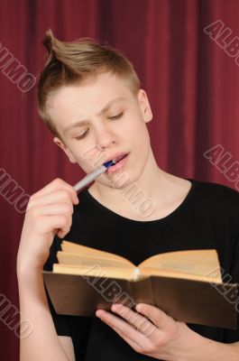 teenager with book