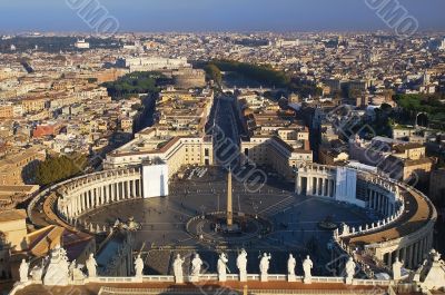 panoramic view of St.Peter`s Square