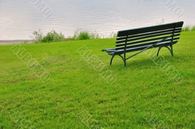 Bench by river