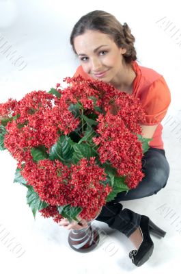 Girl and flowers