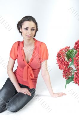Girl and flowers