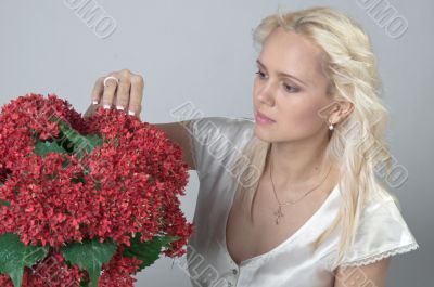 Girl and flowers