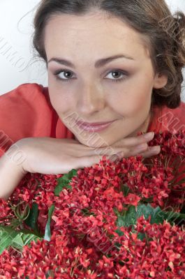 Girl and flowers