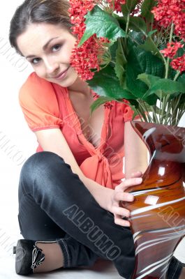Girl and flowers