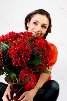 Girl and flowers