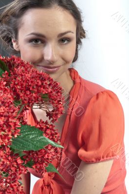 Girl and flowers