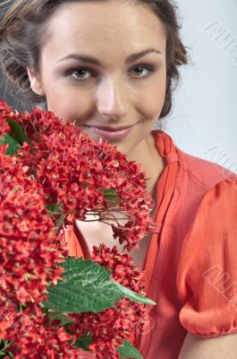 Girl and flowers