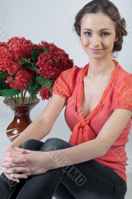 Girl and flowers