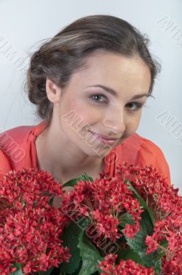 Girl and flowers