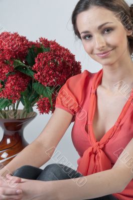 Girl and flowers