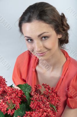 Girl and flowers