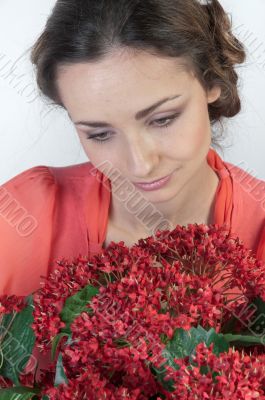 Girl and flowers