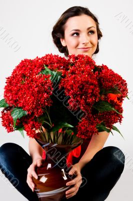 Girl and flowers