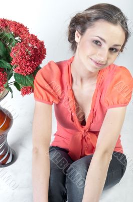 Girl and flowers