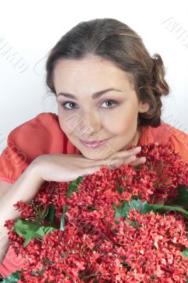 Girl and flowers