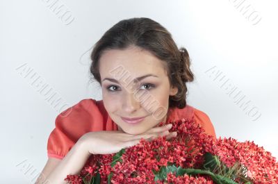 Girl and flowers