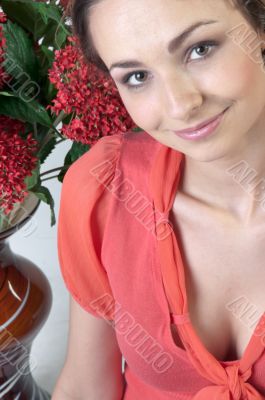 Girl and flowers