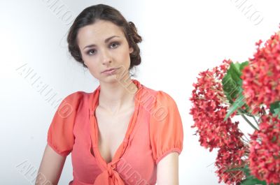 Girl and flowers