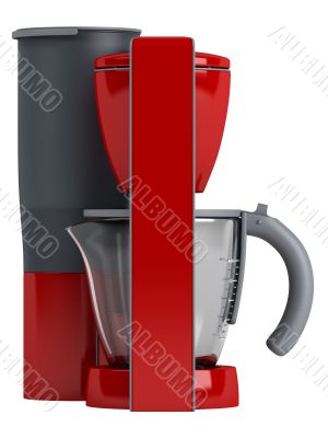 Red modern cofee machine